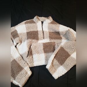 Shein sherpa half zip • size small